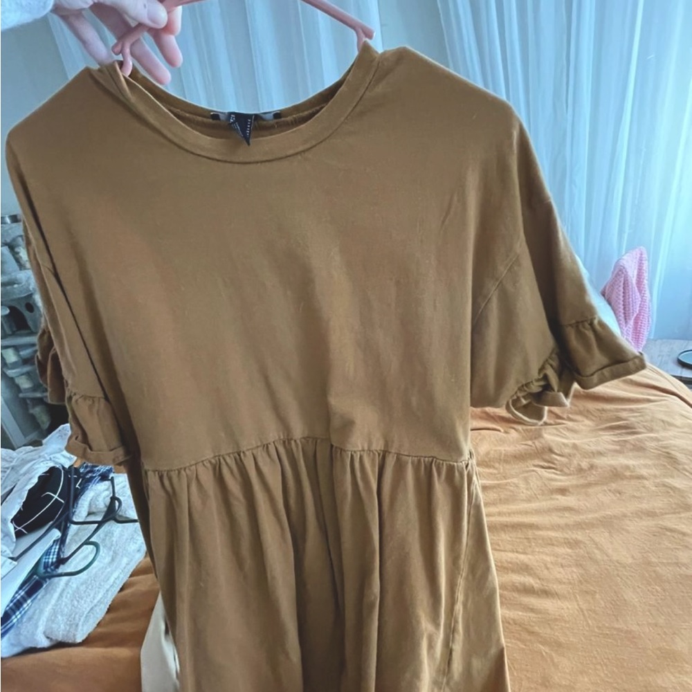 Babydoll tunic ruffle sleeve top